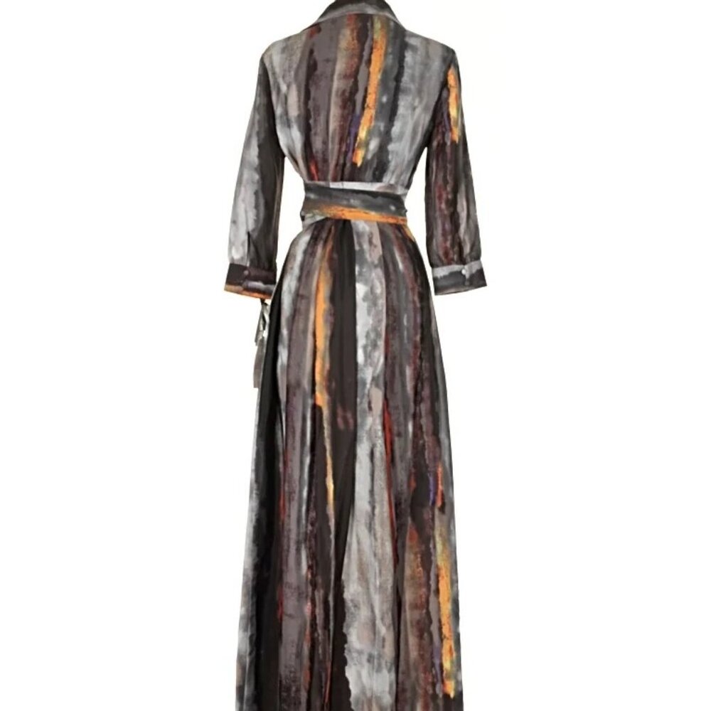 NWT Vince Camuto watercolor fall maxi dress, size 4 - Picture 3 of 16